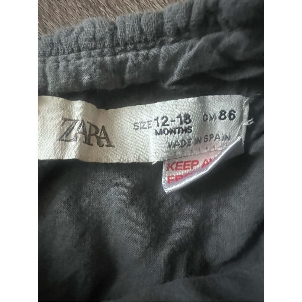 Zara Toddler Ruched Textured Gray A Line Dress 12-18 months - Picture 3 of 3